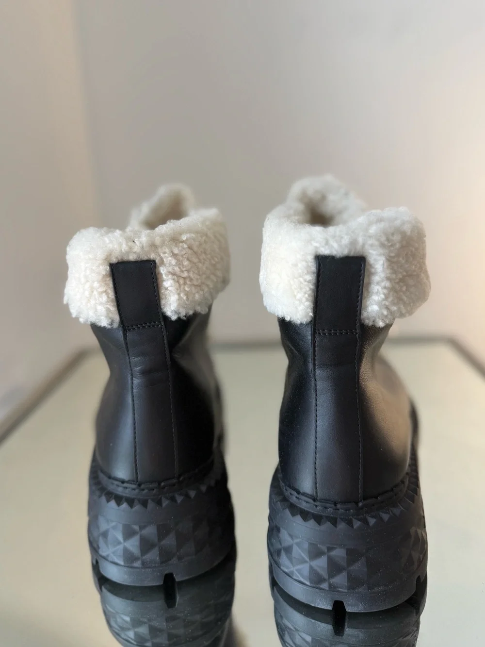 New Jimmy Choo Shea shearling-lined leather ankle boots $1,450 41